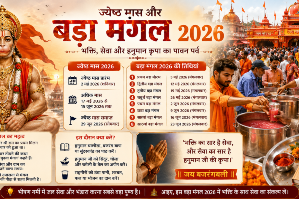 ज्येष्ठ मास और बड़ा मंगल 2026: हनुमान भक्ति, सेवा और आस्था का अद्भुत संयोग