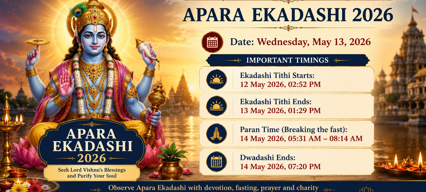 Apara Ekadashi 2026: A Sacred Day to Cleanse Karma and Reconnect With Lord Vishnu