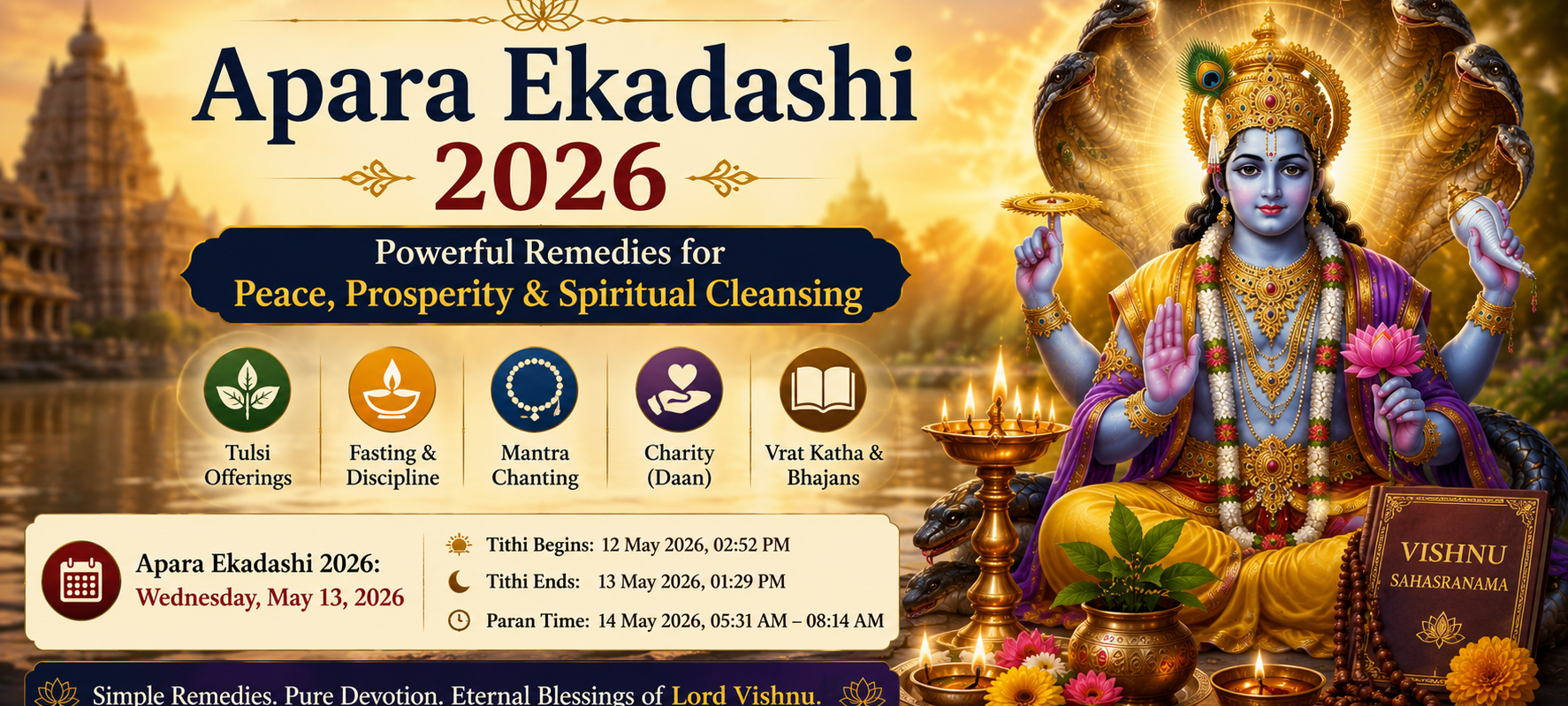Apara Ekadashi 2026 Remedies: Simple Vishnu Rituals for Peace, Prosperity & Spiritual Cleansing