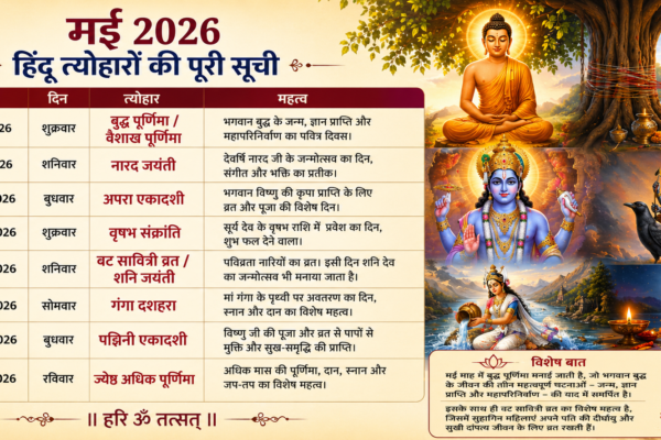 मई 2026 हिंदू त्योहार कैलेंडर