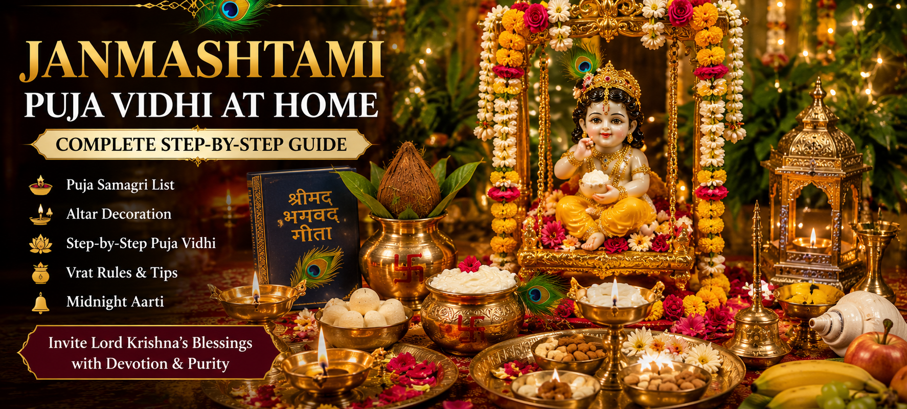Janmashtami Puja Vidhi at Home: Complete Step-by-Step Guide for a Blessed Celebration