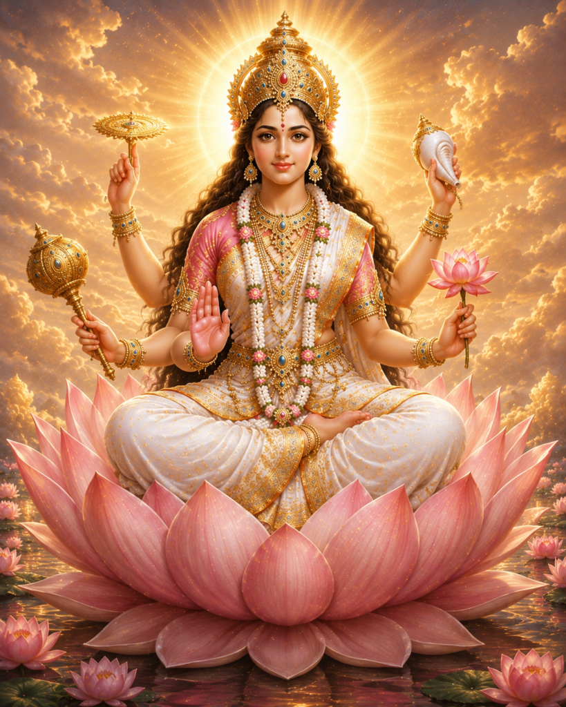 Nine divine forms of Goddess Durga worshipped during Navratri with radiant spiritual aura and traditional symbolism