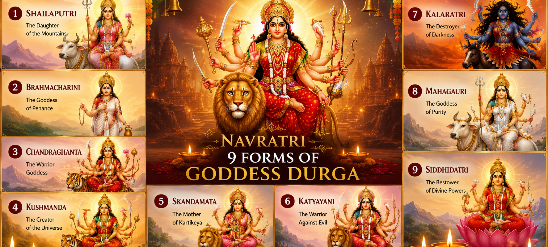 Navratri 2026: The 9 Forms of Goddess Durga and Their Spiritual Significance