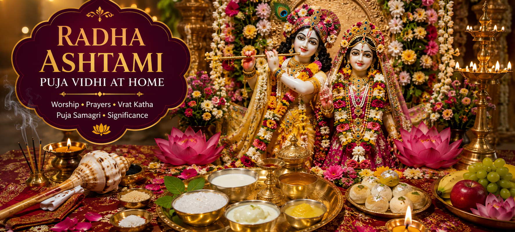 Radha Ashtami Puja Vidhi at Home 2026: Complete Step-by-Step Guide, Vrat Katha & Puja Samagri