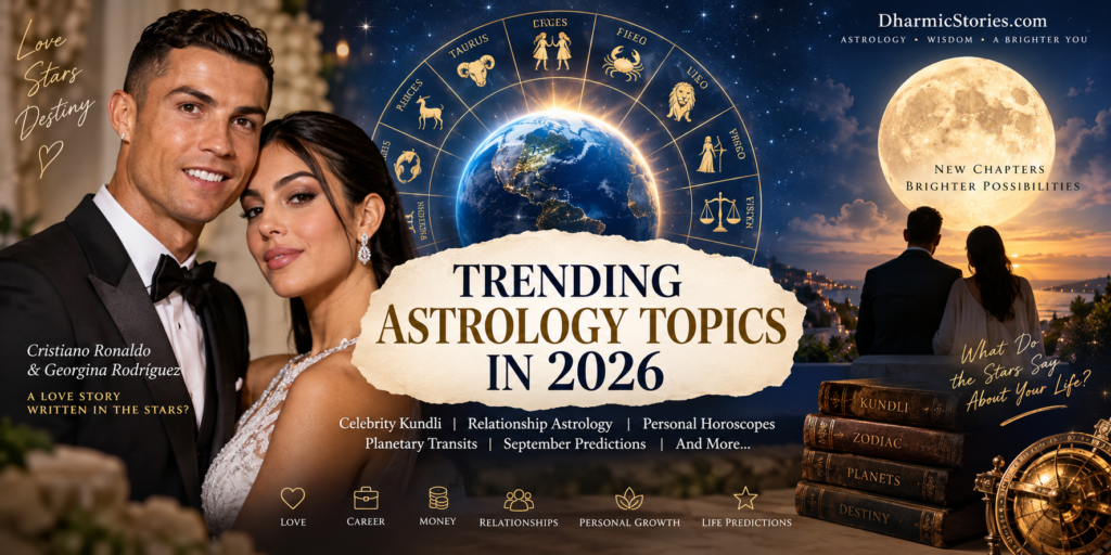 Biggest trending astrology topics in 2026 including zodiac signs, celebrity astrology, relationships, horoscopes and planetary movements